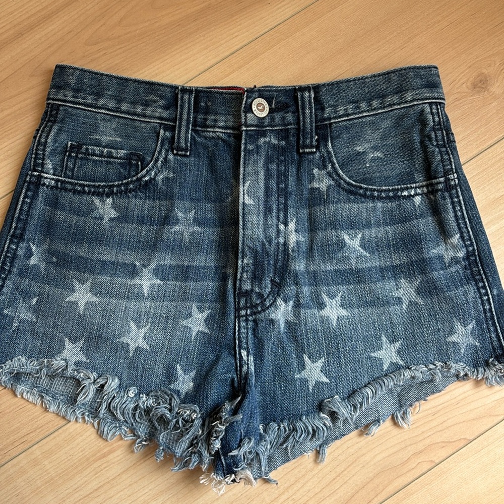 Hollister Americana Star Denim Shorts.  Size 0
